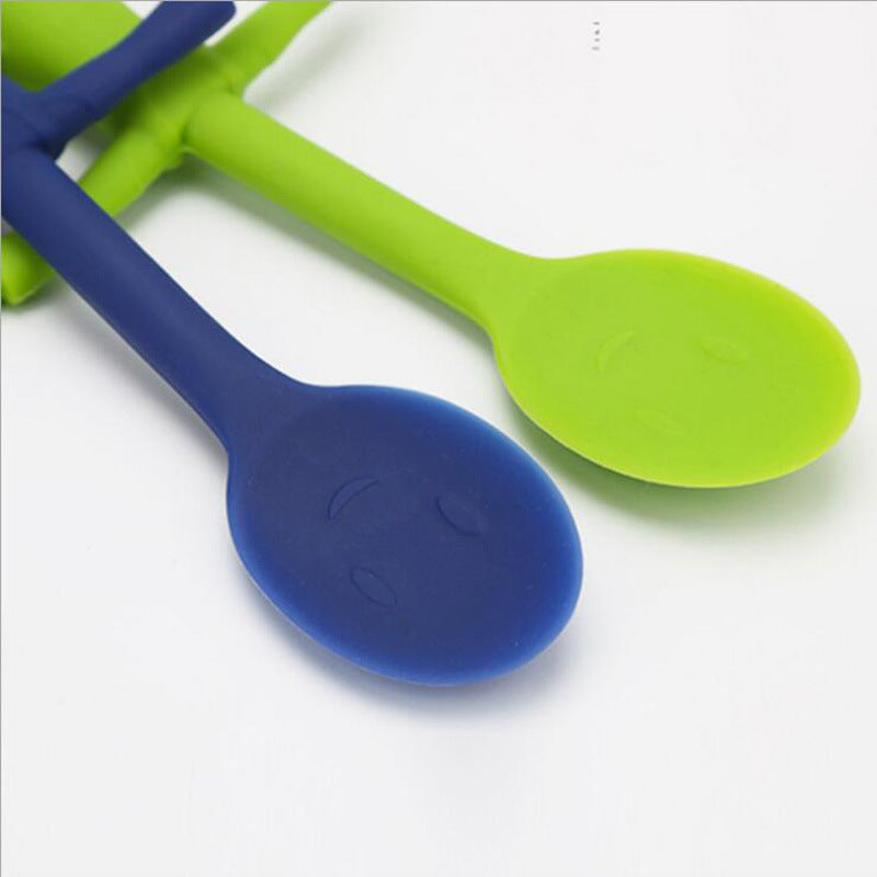 Silicone Baby Spoon Scoop Heat Resistant Rice Spoon