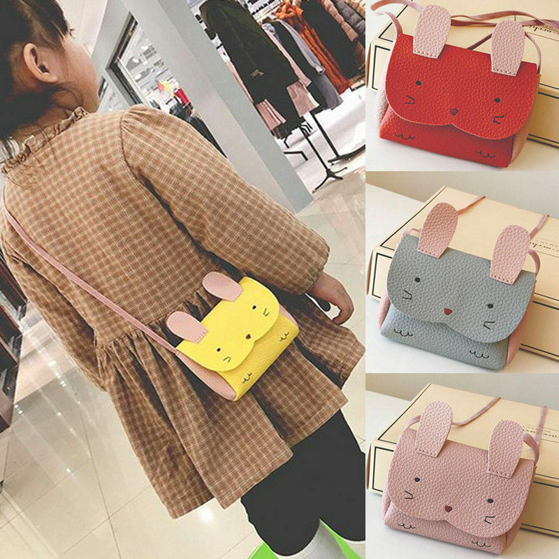 Rabbit Purses Bag Baby Kids Girls PU Leather Shoulder Bag