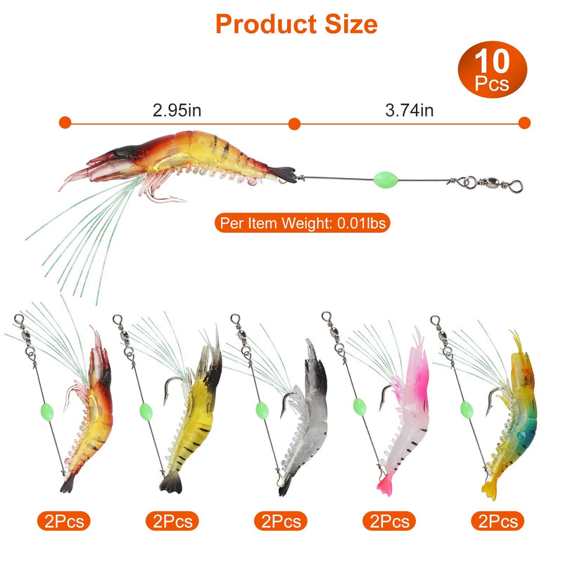 Shrimp Bait Set Silicone Soft Lifelike Shrimp Fishing Lures