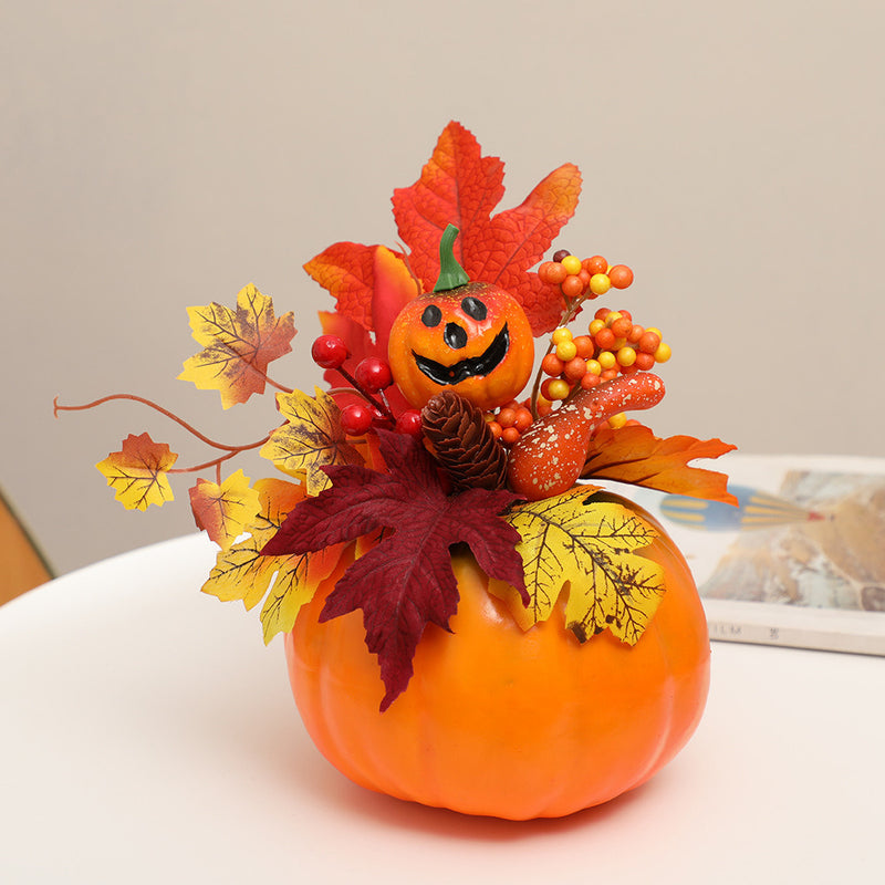 Decorative Pumpkin Maple Flowers Harvest Decor Table