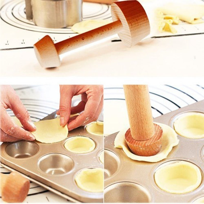 Pusher Double Side Tart Tamper Pastry Pusher Wooden Egg