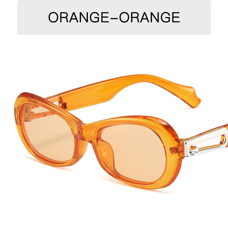 Oval Jelly Color Glasses Retro Sunglass