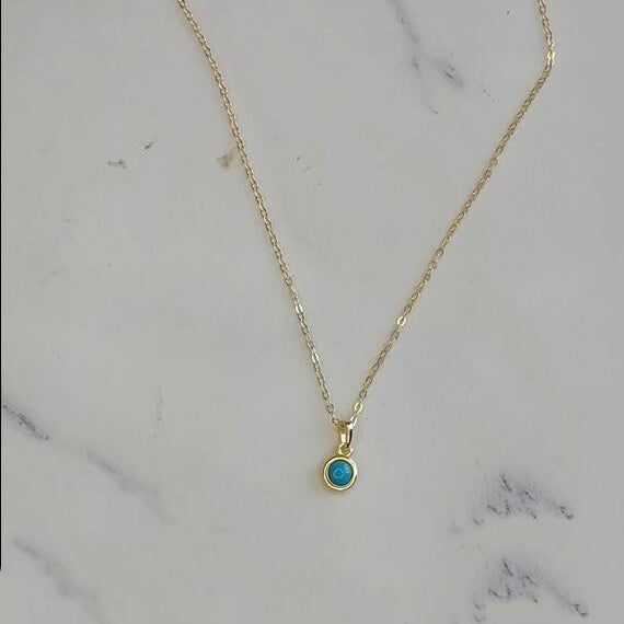 Women's Simple Fashion S925 Sterling Silver Turquoise Necklace