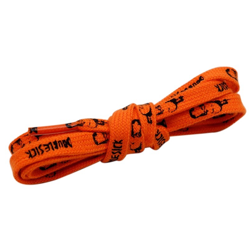 Letter Flat Orange Polyester Waterproof Printed Shoe Laces