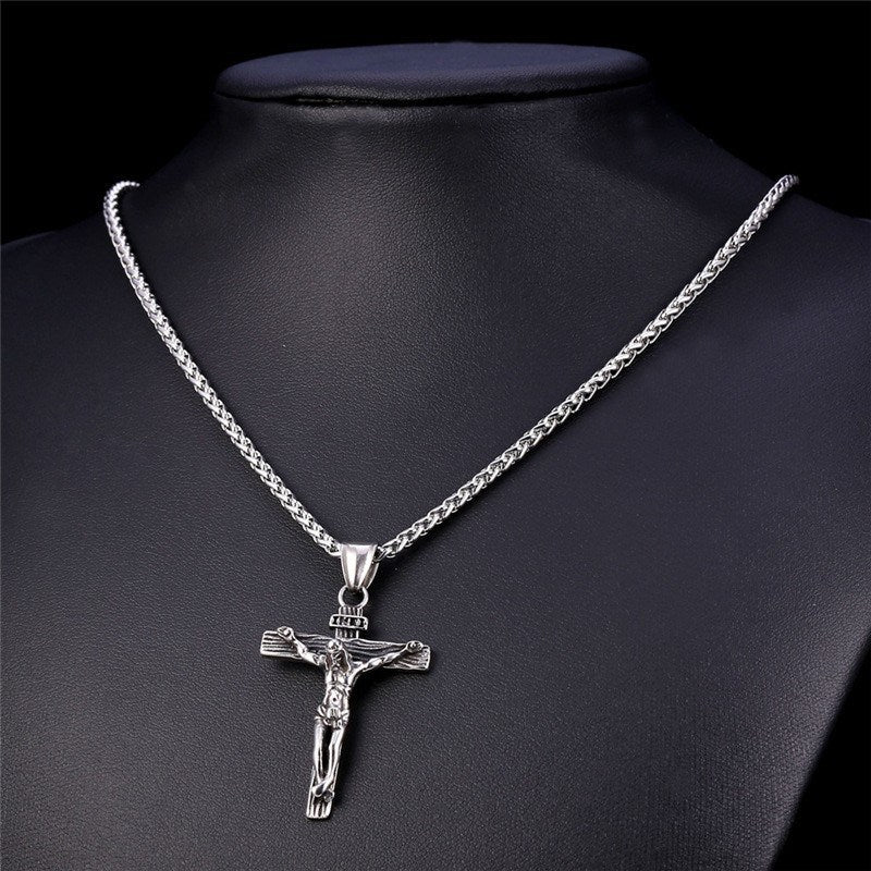 Jesus Cross Necklace Cross Jewelry Gold Plated Pendant Classic Necklaces