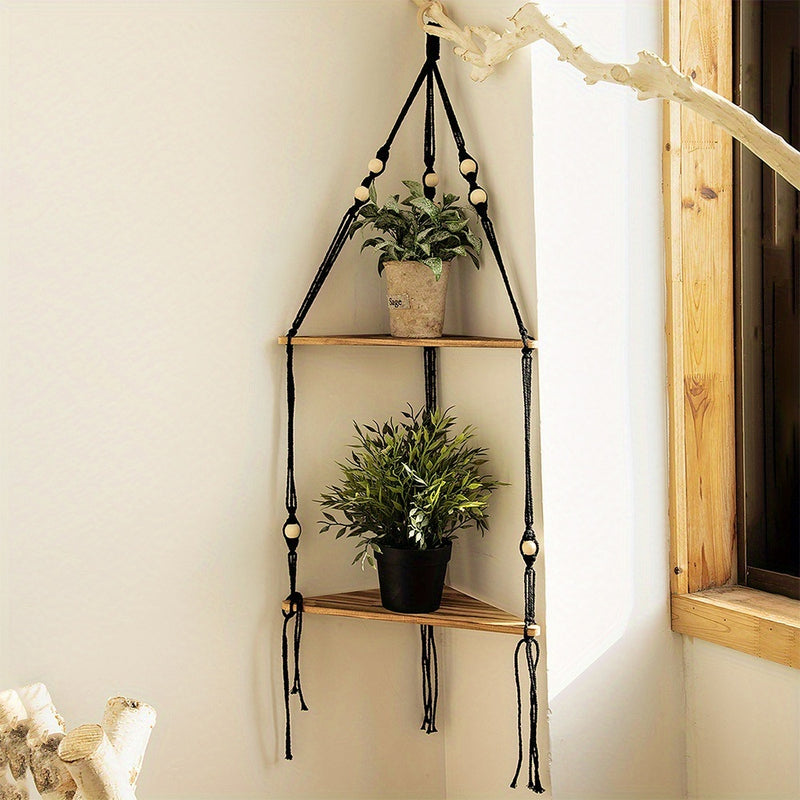 Boho Triangle Shelves Wall Decor Plant Hanger