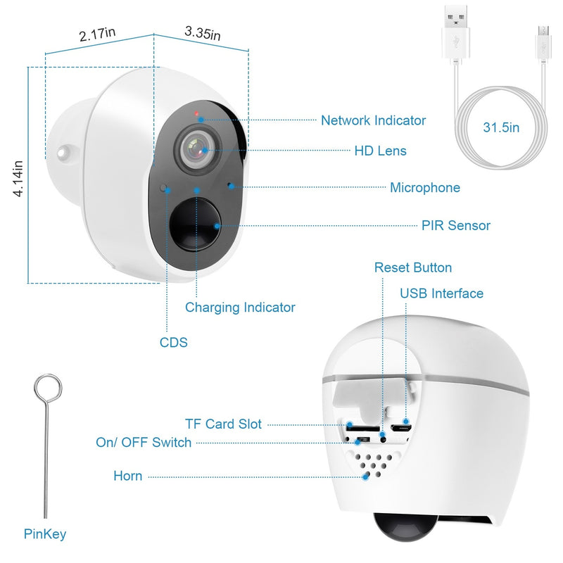 Audio Security Surveillance IP65 Waterproof Camera