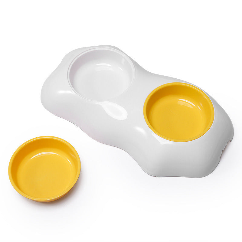 Egg-Shaped Pet Bowl Drinking Water Single Double Bowl