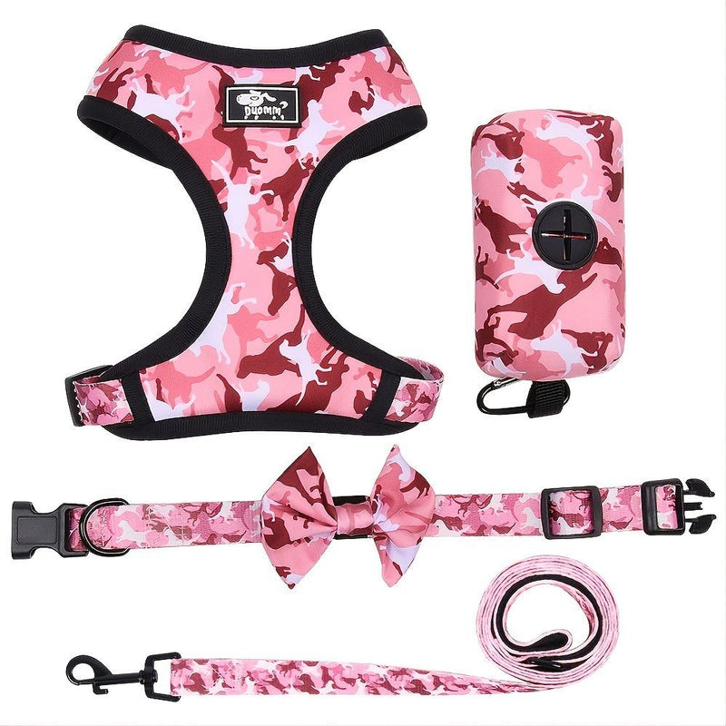 Dog & Cat Harness Collar Leash With Dog Poop Bag For Small Medium Dog