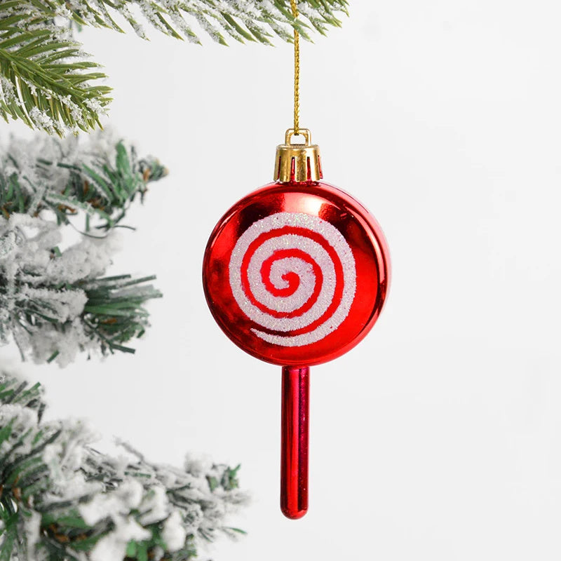 14pcs/box Christmas Ball Ornaments Red Candy Cane