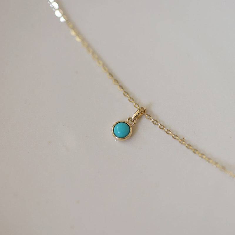 Women's Simple Fashion S925 Sterling Silver Turquoise Necklace