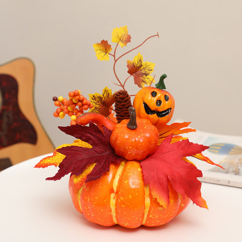 Decorative Pumpkin Maple Flowers Harvest Decor Table