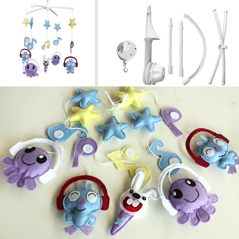 Cute Monsters Baby Crib Mobile Musical Crib Mobile Toy