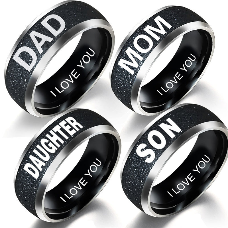 Stainless Steel Couple Family Ring