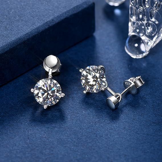 Moissanite Crawler Stud Earrings