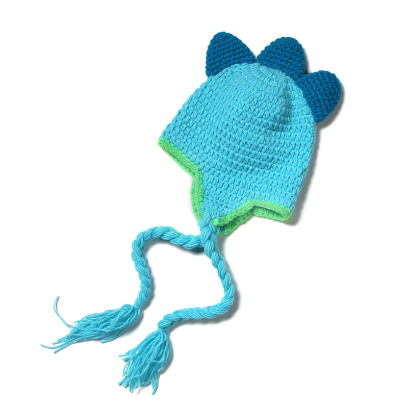 Handmade Baby Boys Hats Cute Four-horned Dinosaur Cap