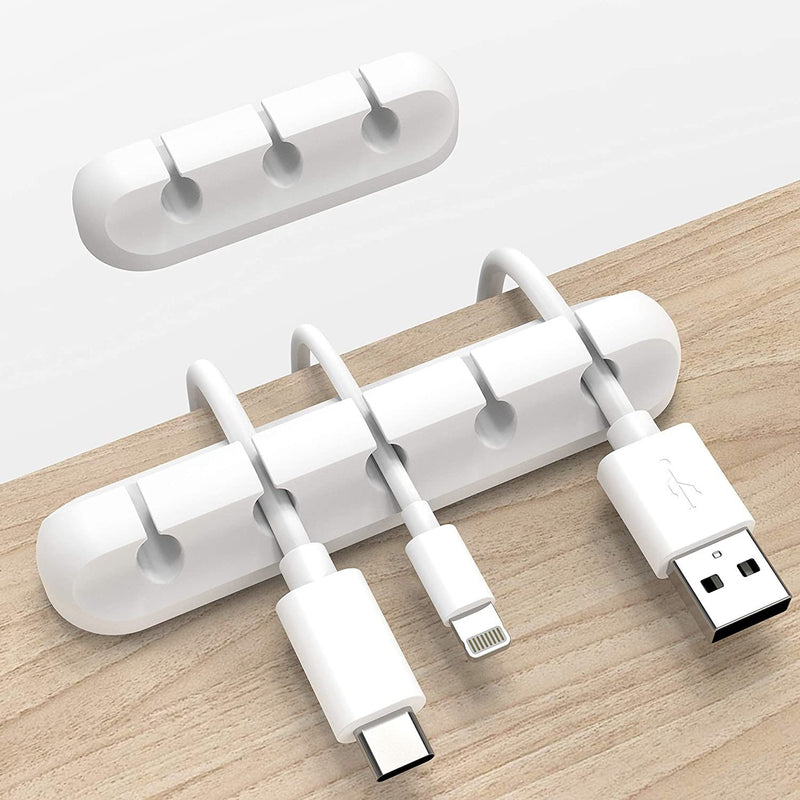 White Cable Clips Cord Organizer Cable Management