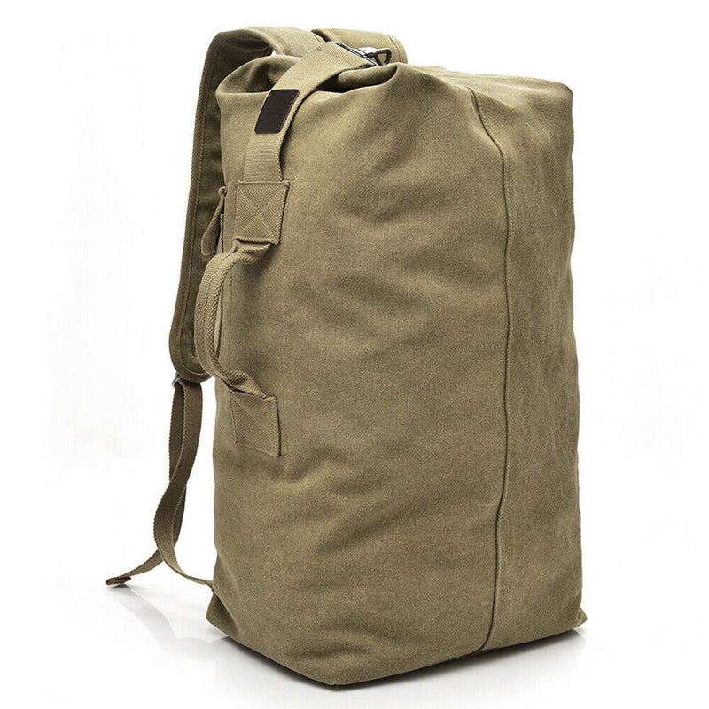 Canvas Rucksack Hiking Travel Duffle Military Bag