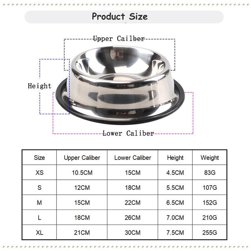 Pet Feeding Stainless Steel Non-slip Dog Bowl