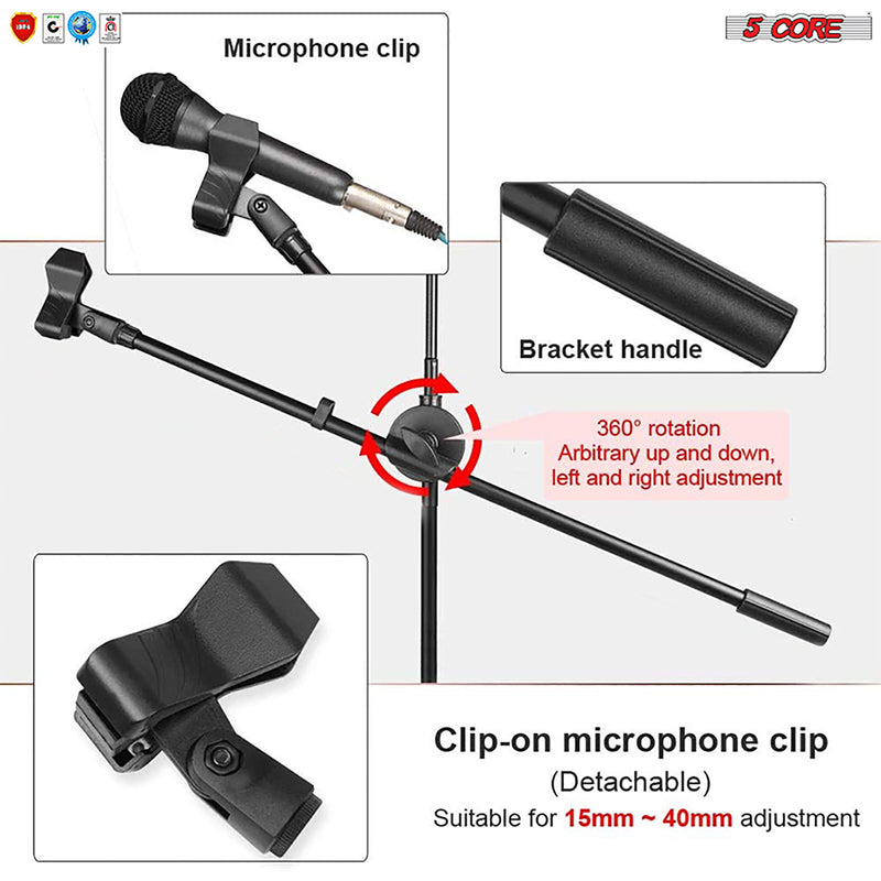 Microphone Stand + Phone Holder Floor Boom Mic Stand Gooseneck + Tablet Holder