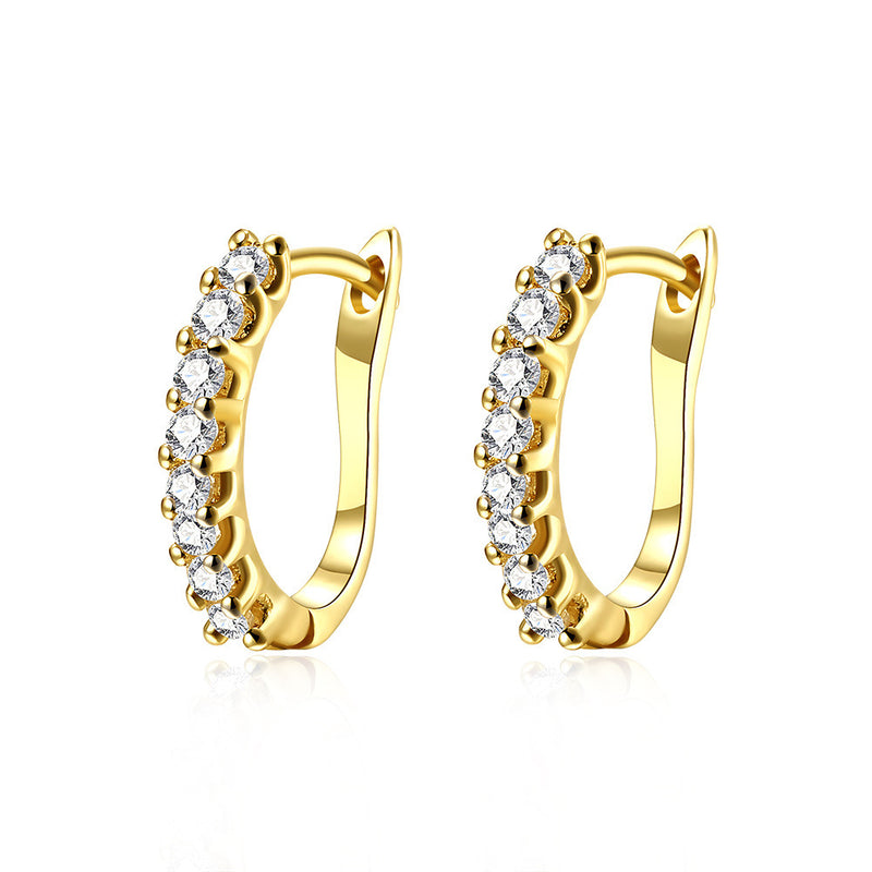 Simple Elegant Plated  Silver Gold Hoop Earrings Geometric Earrings