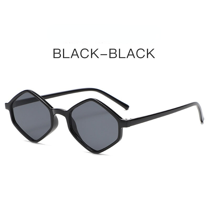 Rhombus Glasses Retro Black Sunglass