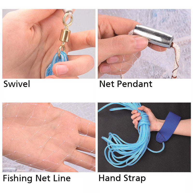 Nylon Mesh Easy To Throw Heavy Duty Fishing Net