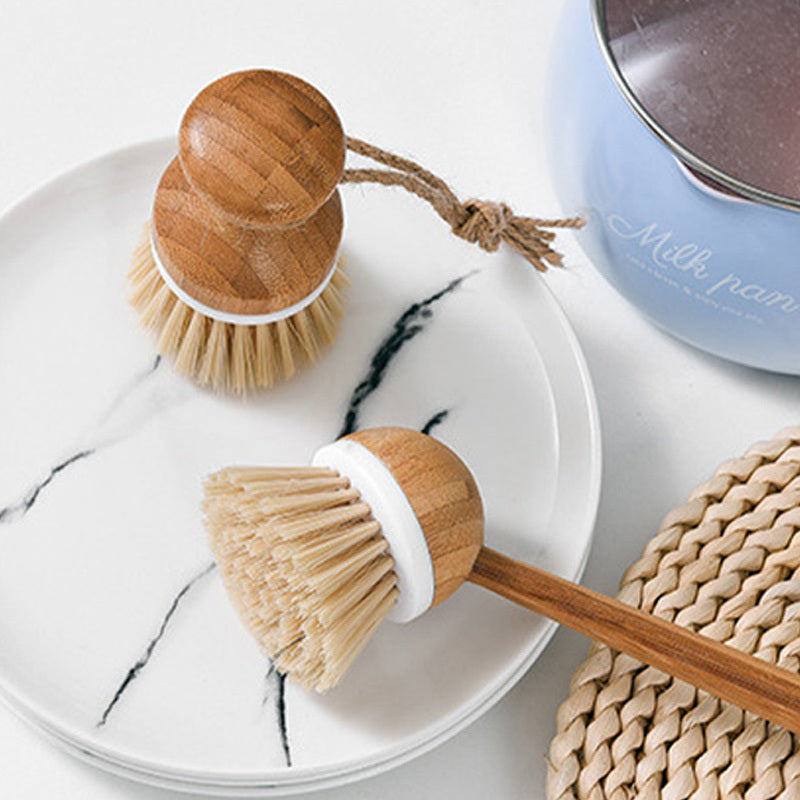 Brush Bamboo Scruber Tableware Washing Cleaning