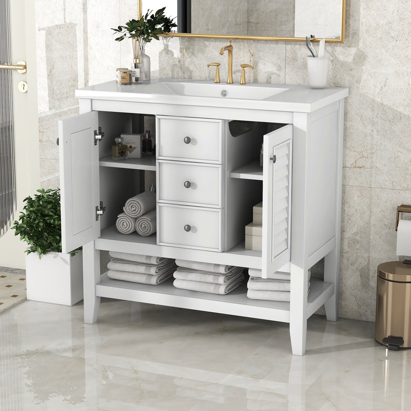 Bathroom Vanity with Ceramic Basin