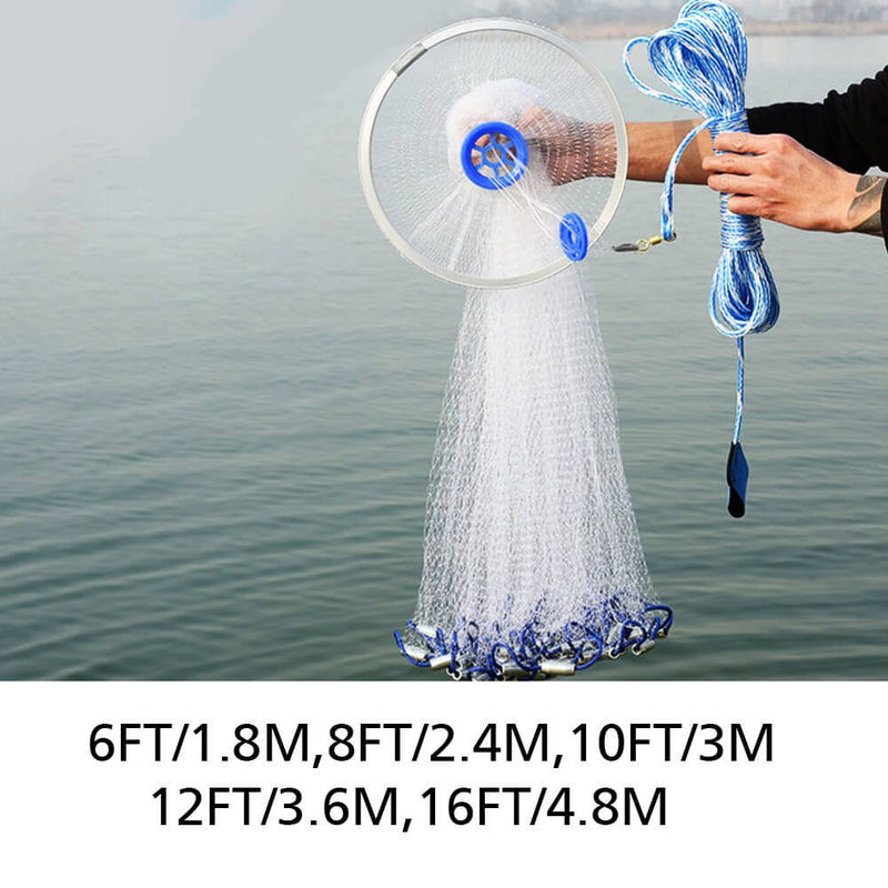 Nylon Mesh Easy To Throw Heavy Duty Fishing Net