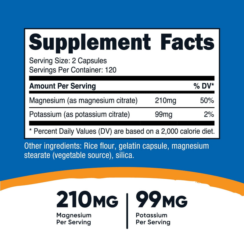 Potassium (99 mg) Magnesium (210 mg) Citrates