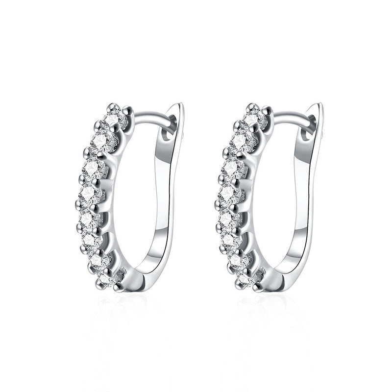 Simple Elegant Plated  Silver Gold Hoop Earrings Geometric Earrings