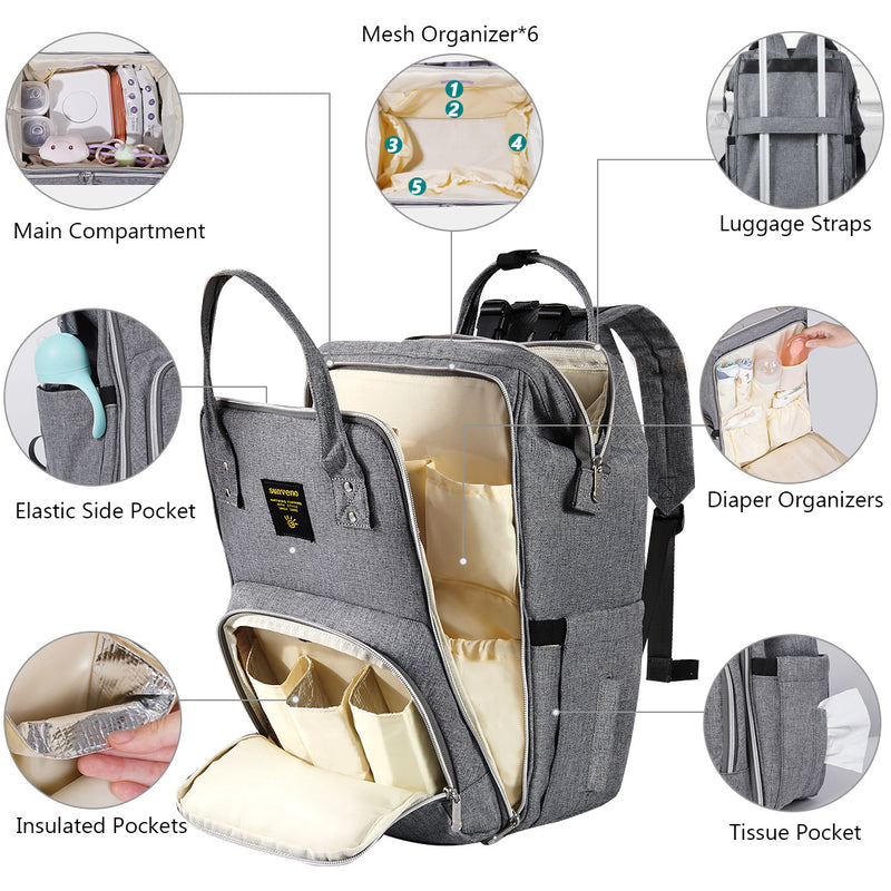 Stylish Upgrade Diaper Multifunction Travel Backpack