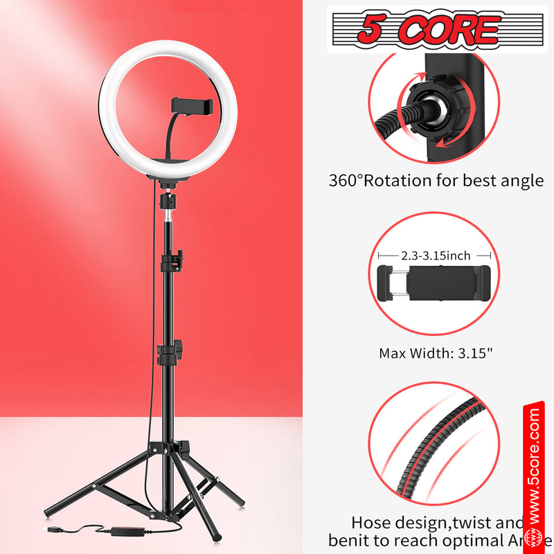 10\" LED TIK Tok Ring Light with Tripod Stand Phone Holder Ringlight Stand