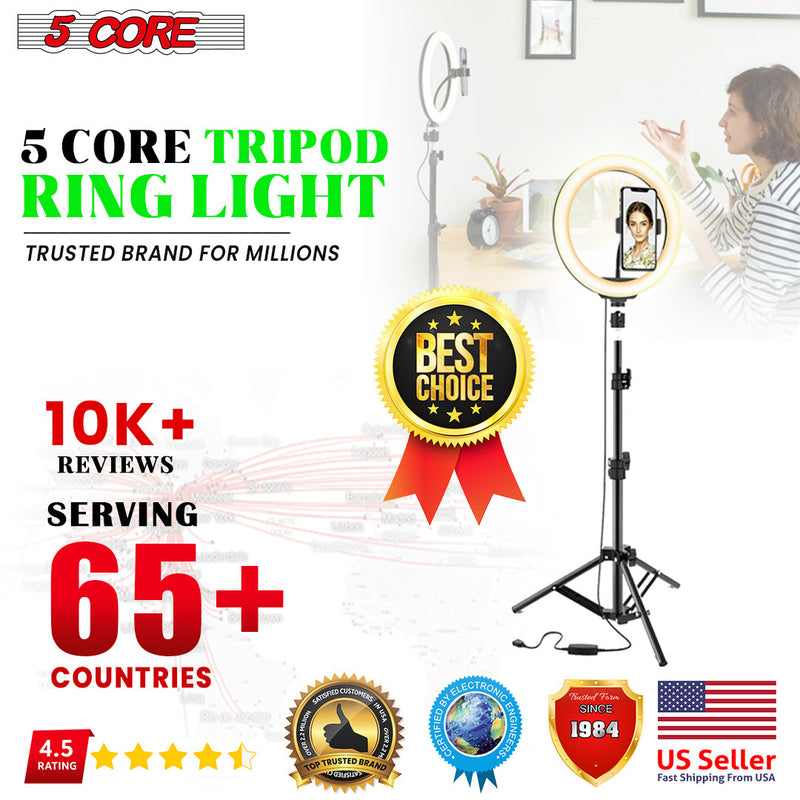 10\" LED TIK Tok Ring Light with Tripod Stand Phone Holder Ringlight Stand