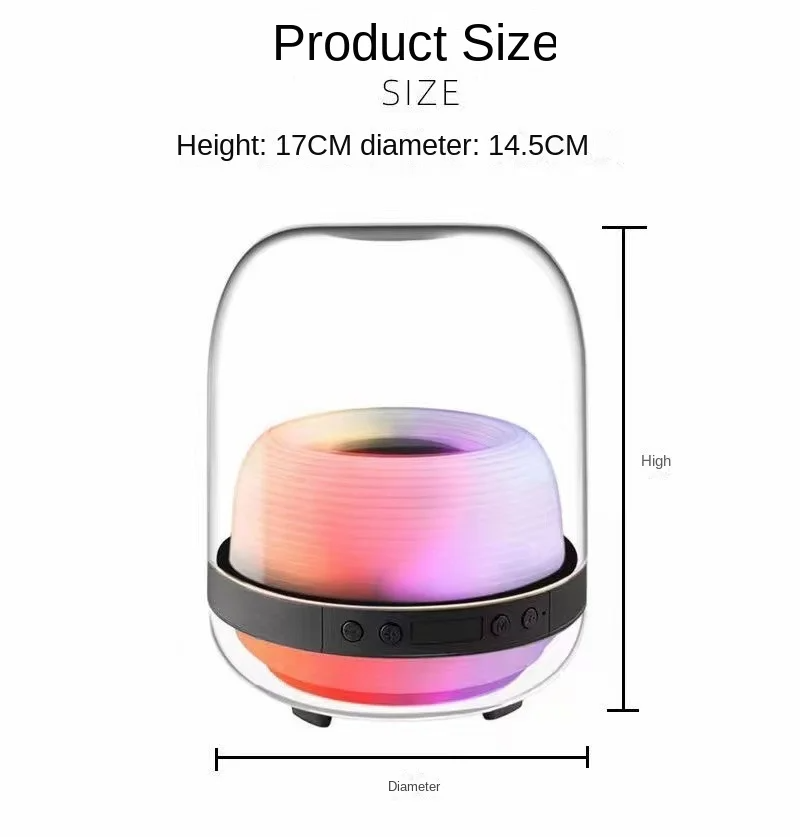 Colorful Light HiFi Sound Long Playtime Small Mini Wireless Portable Speakers